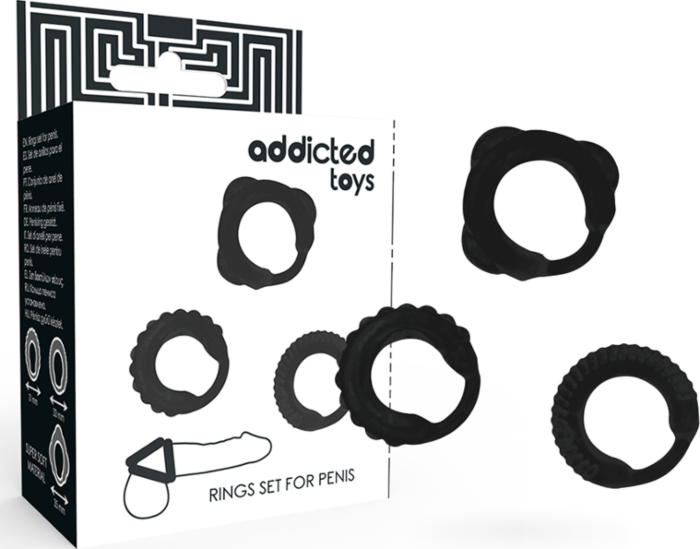 Anéis Penianos ADDICTED TOYS Set 3 com design seguro