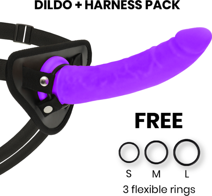 Arreio com dildo DELTACLUB silicone médico 23 cm Arreio com dildo DELTACLUB silicone médico 23 cm