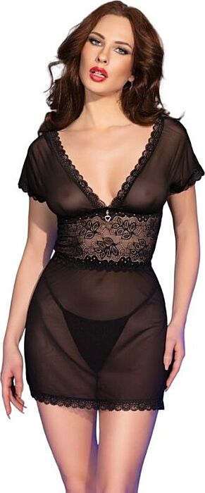 Babydoll Negro Chilirose CR 4830 Elegante e Sensual Babydoll Negro Chilirose CR 4830 Elegante e Sensual
