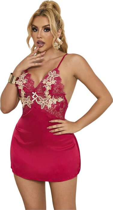 Babydoll Sublime 954130 Floral Vermelho L/XL Babydoll Sublime 954130 Floral Vermelho L/XL