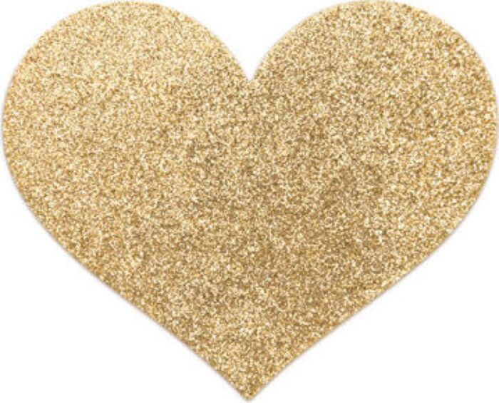 Adesivos Brilhantes de Ouropara Mamilos em Formato de Coração