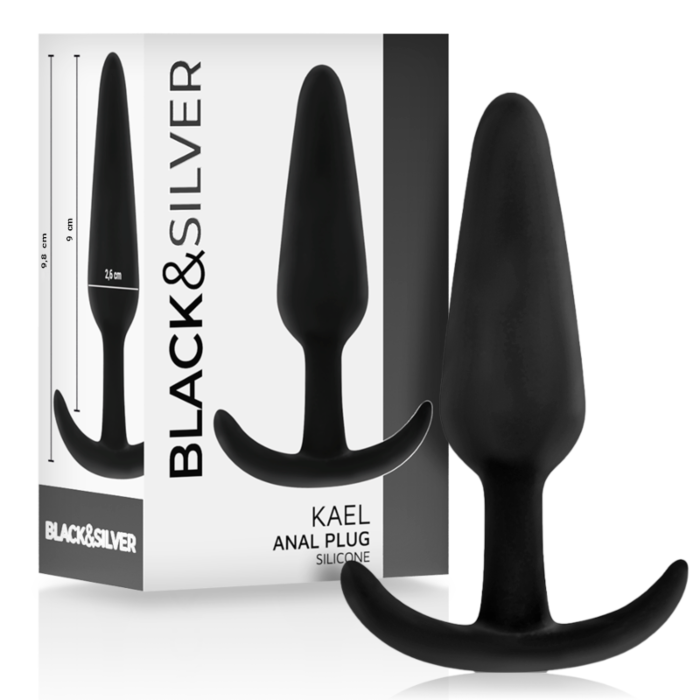 Plug Anal BLACK&SILVER KAEL com pega média Plug Anal BLACK&SILVER KAEL com pega média