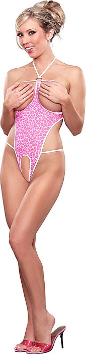 Body aberto Exposed Pink Leopard L/XL Body aberto Exposed Pink Leopard L/XL
