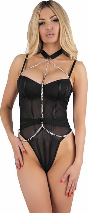 Body Rubika Livco Corsetti com Gargantilha - Preto Body Rubika Livco Corsetti com Gargantilha - Preto