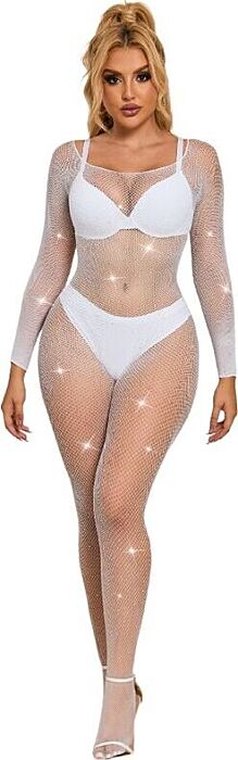Bodystocking Sublime 952396 Rejilla Diamantes Branco