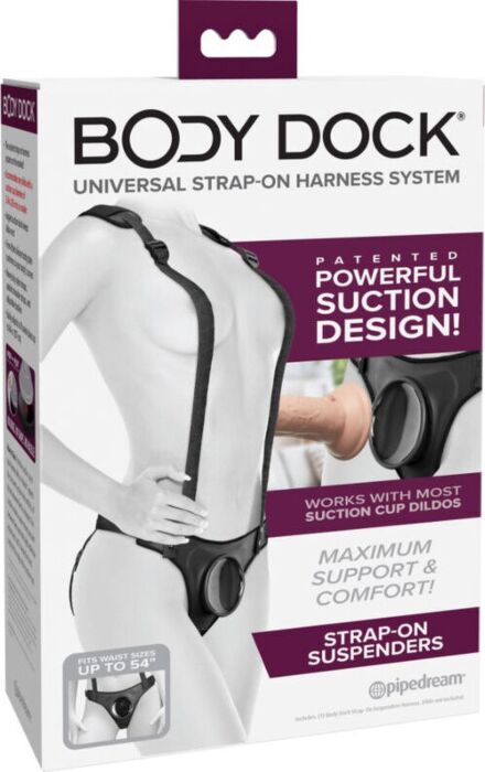 Suspensórios de Arnês Pipedreams Body Dock Strap-On - Arnês sem anéis nem fechos