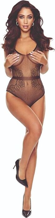 Bodystocking PASSION BS115 Rejilla Preto Elegante