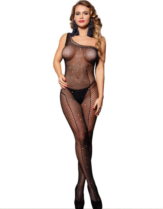 Bodystocking Sublime SUBBLIME Diamantes Preto Bodystocking Sublime SUBBLIME Diamantes Preto