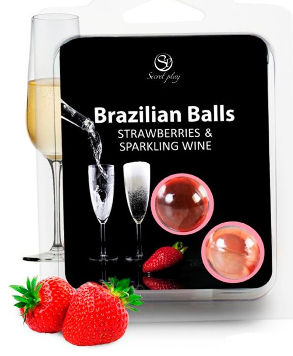 Bolas Brasileiras SECRETPLAY com Lubrificante de Morango e Champanhe