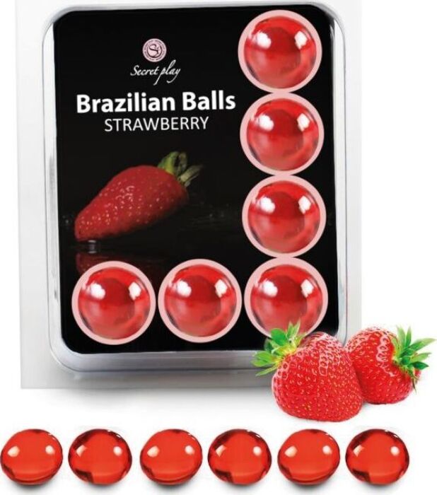 Bolas Brasileiras Secretplay - Set de 6 Morango com Aroma Bolas Brasileiras Secretplay - Set de 6 Morango com Aroma