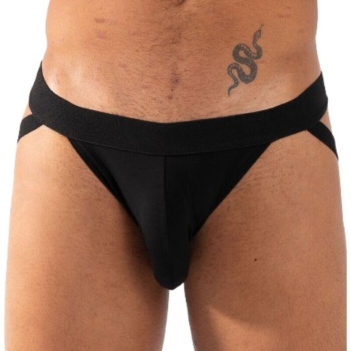 Jockstrap BURN 011 DOUBLE BLACK JOCK XL com design sensual Jockstrap BURN 011 DOUBLE BLACK JOCK XL com design sensual