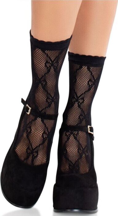 Calcetins Encaje Leg Avenue Lacos Preto Chic