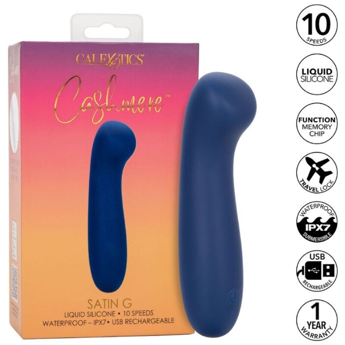 Vibrador CalExotics Cashmere Satin G Azul Potente Vibrador CalExotics Cashmere Satin G Azul Potente