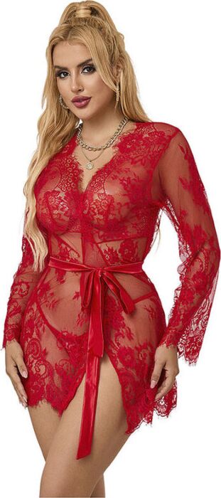 Camisão de Encaje Sublime Sets L/XL Vermelho