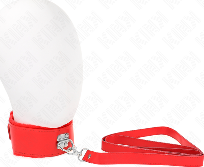 Collar BDSM KINK Ajustável em Vermelho com Correia