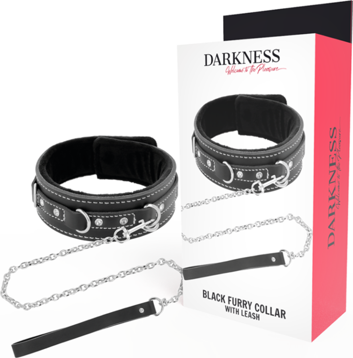 Collar BDSM Darkness com correa ajustável e acolchoada