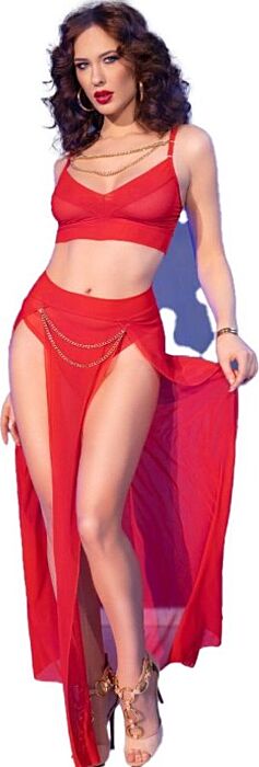 Conjunto Chilirose CR 4850 Top Vermelho Sensual