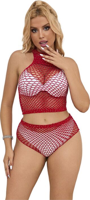 Conjunto Erótico Sublime SUBBLIME Brilhantes Vermelho