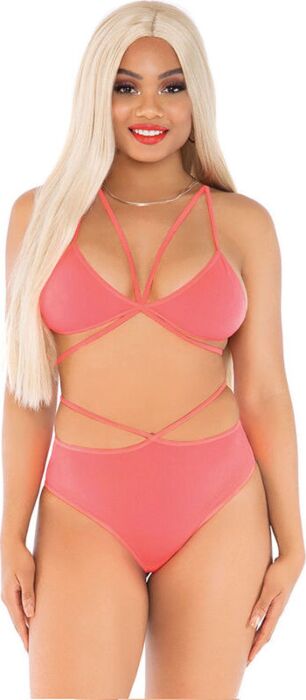 Conjunto Lingerie Leg Avenue Coral Sedutor