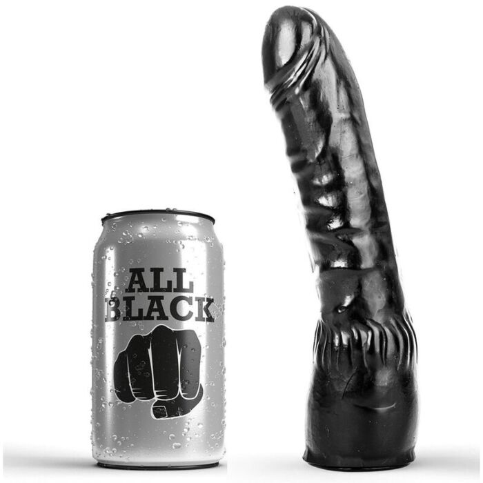 Dildo ALL BLACK 20 cm curvado realista