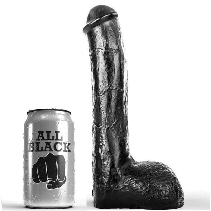 Pene Realístico Anal ALL BLACK 23 CM com Textura Ondulada Pene Realístico Anal ALL BLACK 23 CM com Textura Ondulada