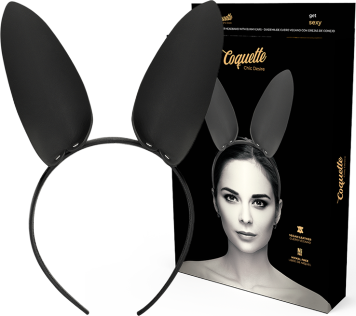 Tiara com orelhas de coelho da Coquette Chic Desire - Couro vegano