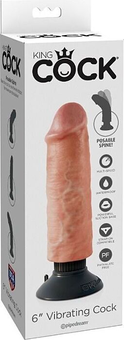 Dildo vibrador KING COCK 15.24 cm realista