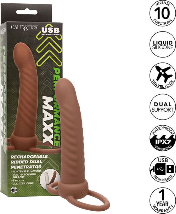 Dildo Calexotics Maxx Doble Penetrador Acanalado