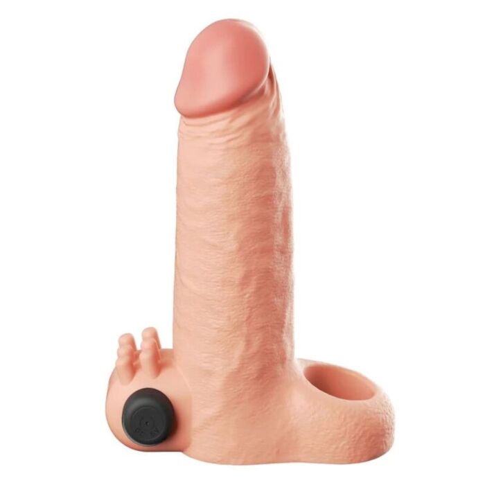 FANTASY X-TENSIONS - VIBRATING REAL FEEL 5CM PENIS EXTENSION SLEEVE BEIGE FANTASY X-TENSIONS - VIBRATING REAL FEEL 5CM PENIS EXTENSION SLEEVE BEIGE