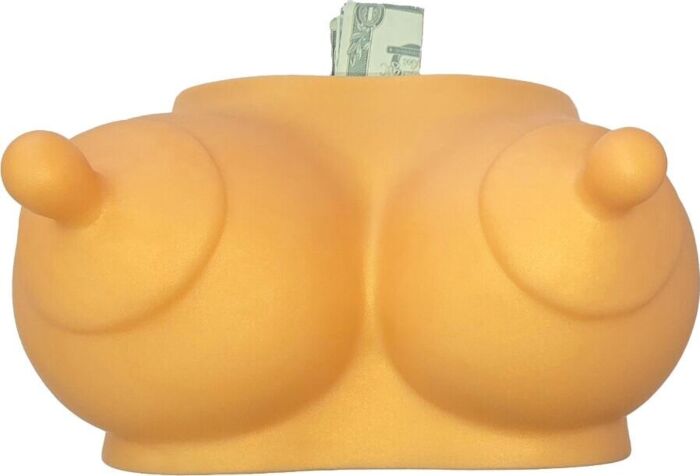 Hucha Erótica Diablo Picante Tetas Douradas