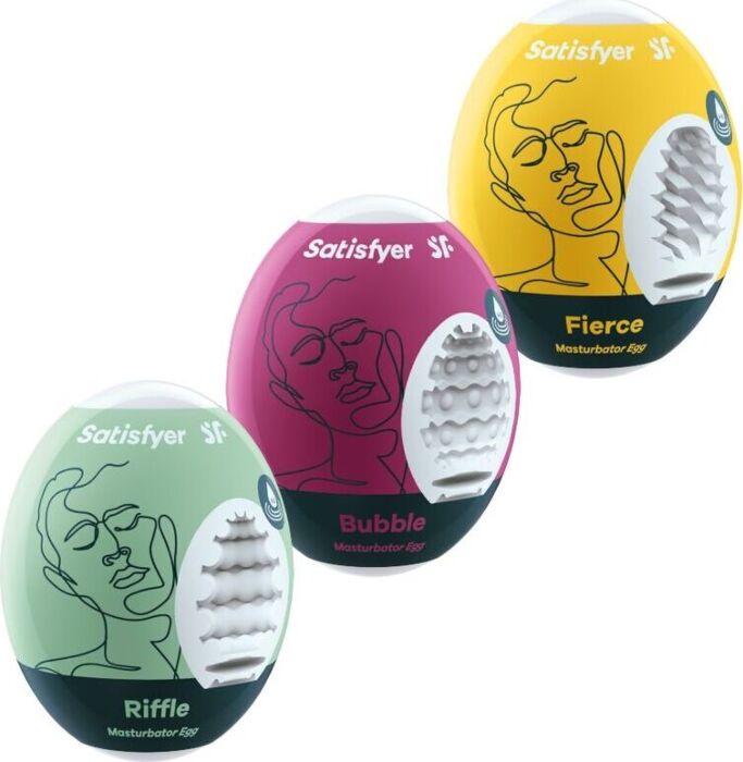 Ovos masturbadores SATISFYER EGGS Riffle, Bubble & Fierce