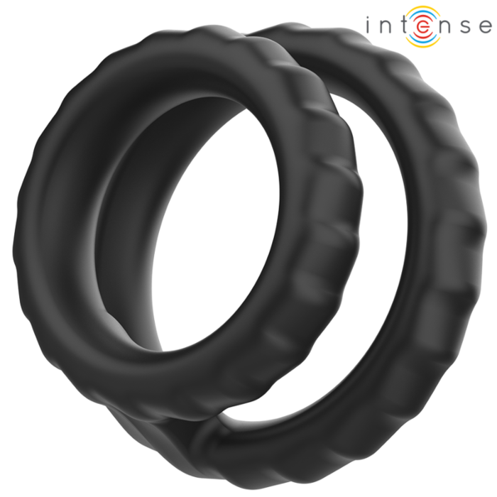 Anel de silicone preto INTENSE para prazer intenso Anel de silicone preto INTENSE para prazer intenso