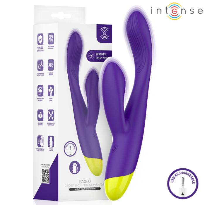 Vibrador Rabbit INTENSE PAOLO com Estimulação Dupla Vibrador Rabbit INTENSE PAOLO com Estimulação Dupla