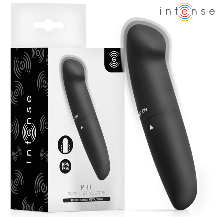 Vibrador INTENSE FUN TOYS PHIL G-SPOT Preto 13 cm