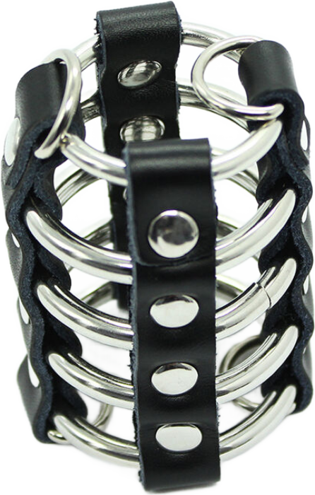 Jaula Pene OhMama Fetish com Correias de Pele