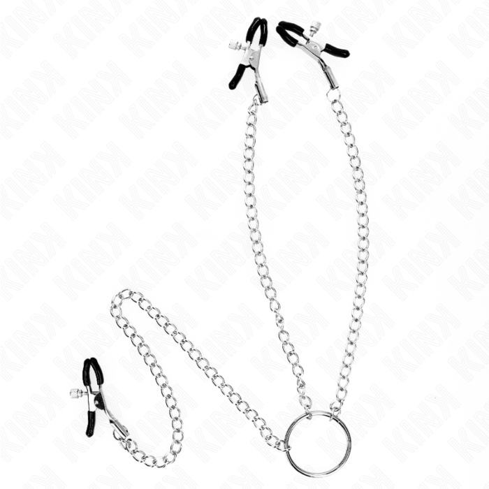 Pinças Pezones KINK - Modelo 0 com Corrente e Ganchos Pinças Pezones KINK - Modelo 0 com Corrente e Ganchos