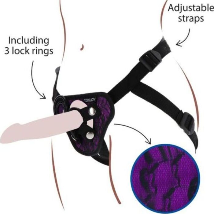 Get Real - Arnês Strap-On Renda Roxo