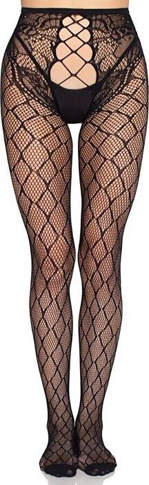 LEG AVENUE - 1966 MEDIAS DE RED CON PANTY SIN ENTREPIERNA NEGRO - TALLA ÚNICA LEG AVENUE - 1966 MEDIAS DE RED CON PANTY SIN ENTREPIERNA NEGRO - TALLA ÚNICA