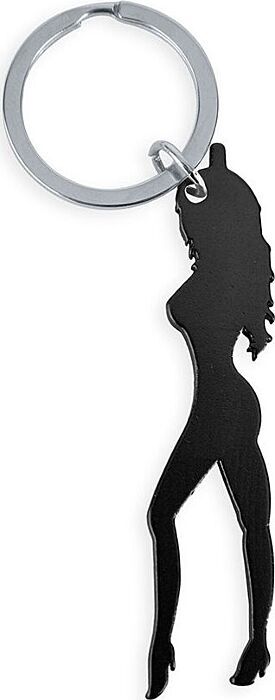 Llavero Diablo Picante Silueta Femenina Preto
