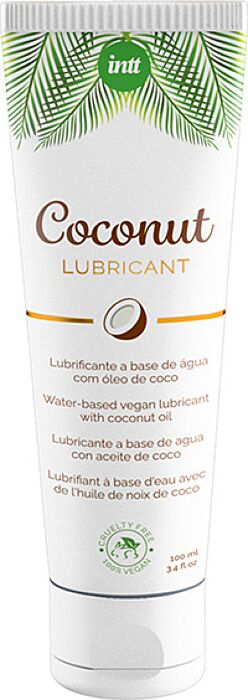 Lubrificante vegano de coco 100 ml - Lubrificante íntimo natural com sabor a coco e óleo de babaçu
