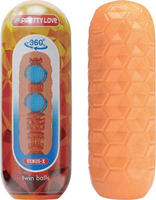 Masturbador Masculino Pretty Love Twin Balls Laranja Masturbador Masculino Pretty Love Twin Balls Laranja