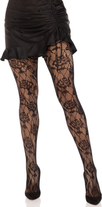 Medias Leg Avenue Wild Rose - Elegância e Sedução