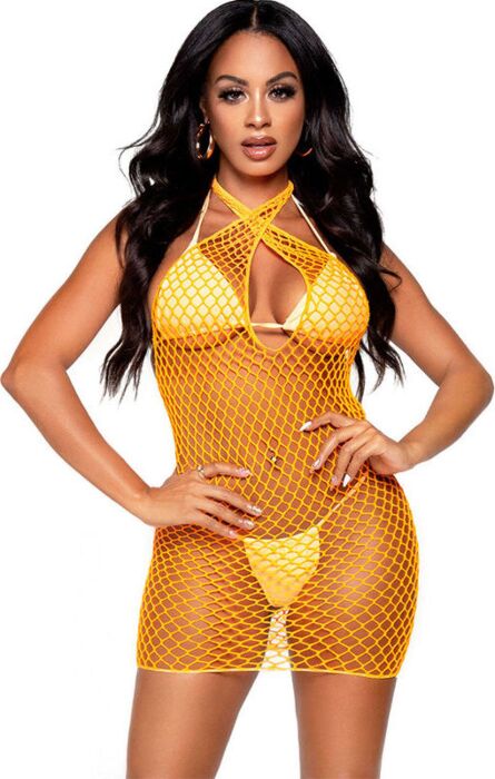 Minivestido Naranja Leg Avenue Escote Cruzado Minivestido Naranja Leg Avenue Escote Cruzado