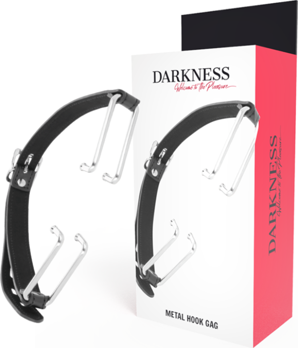 Mordaza BDSM Darkness com Gancho Preto - Mantém a boca aberta Mordaza BDSM Darkness com Gancho Preto - Mantém a boca aberta