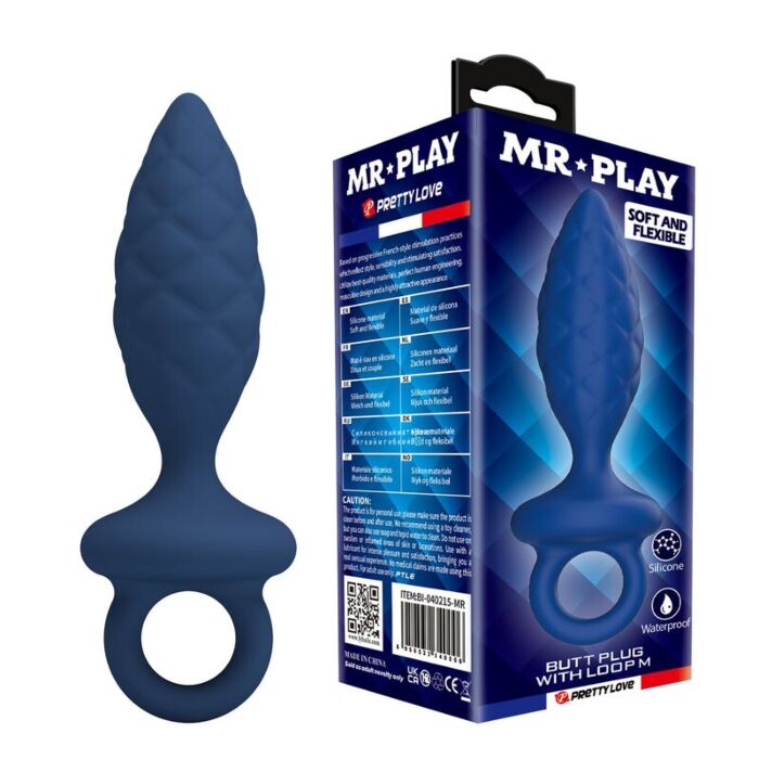 Plug Anal Texturizado MR PLAY com Anel de Segurança Plug Anal Texturizado MR PLAY com Anel de Segurança