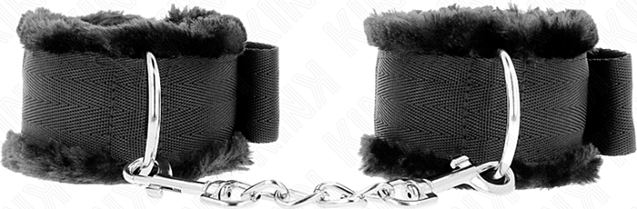 Muñequeras KINK Ajustáveis Metal Negras para BDSM