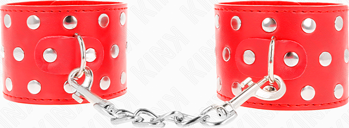 Muñequeras KINK Vermelhas com Tachas Ajustáveis Muñequeras KINK Vermelhas com Tachas Ajustáveis