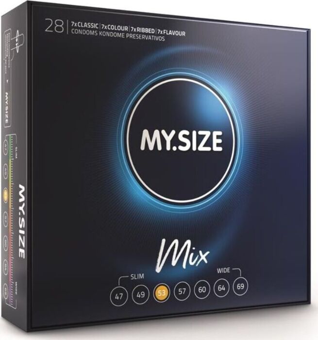 Pack Mix Preservativos MySize 53mm - 28 unidades