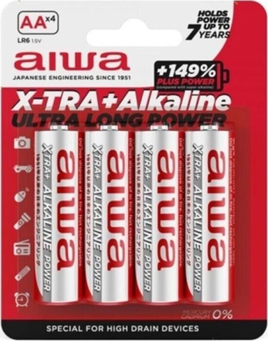 Pilas AA AIWA X-TRA Alcalinas Blister 4 Unidades Pilas AA AIWA X-TRA Alcalinas Blister 4 Unidades
