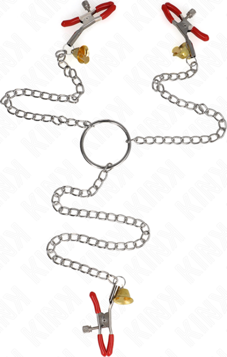 Pinzas para Pezones KINK Douradas com Cascavel